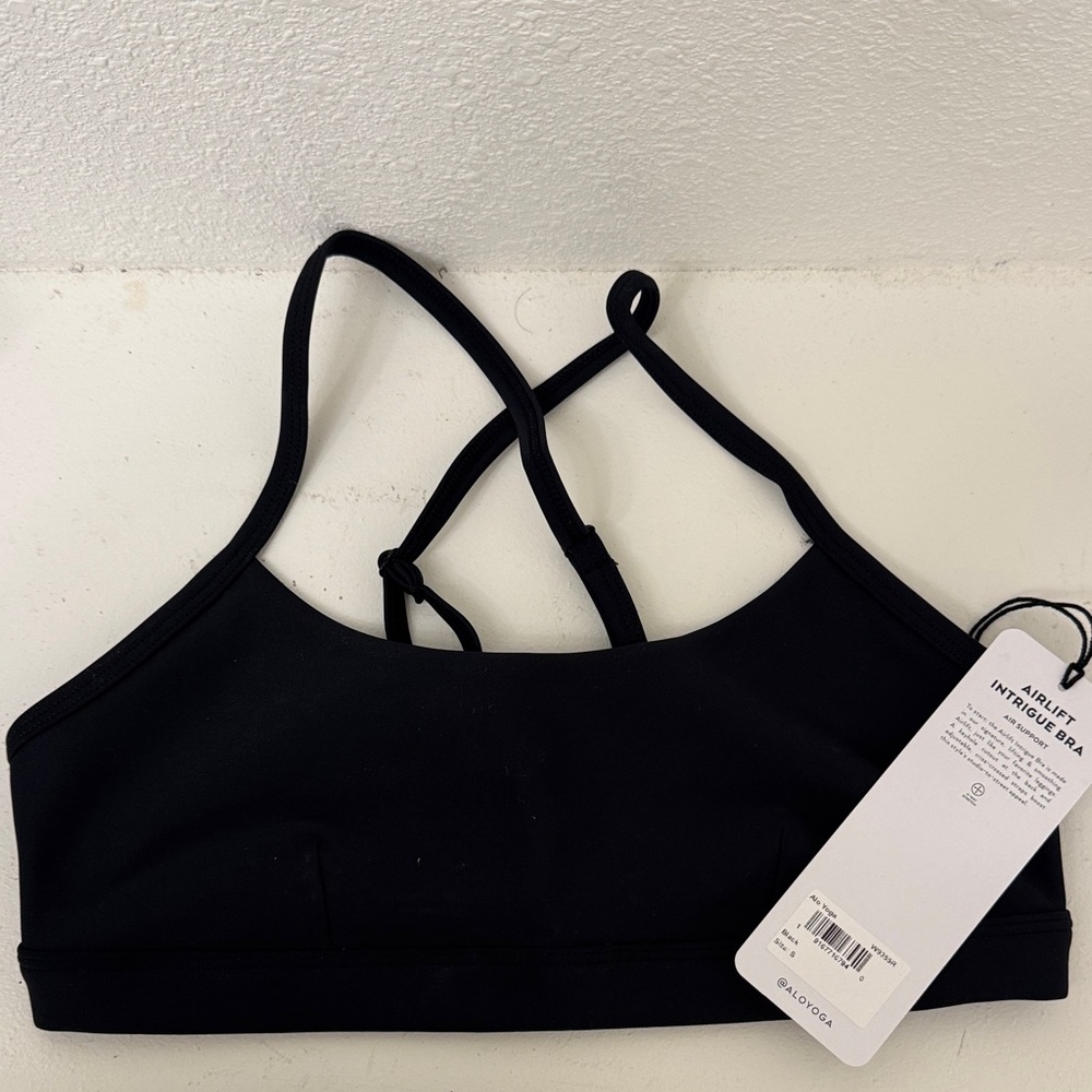 ALO Yoga Midnight Black Strappy Sports Bra